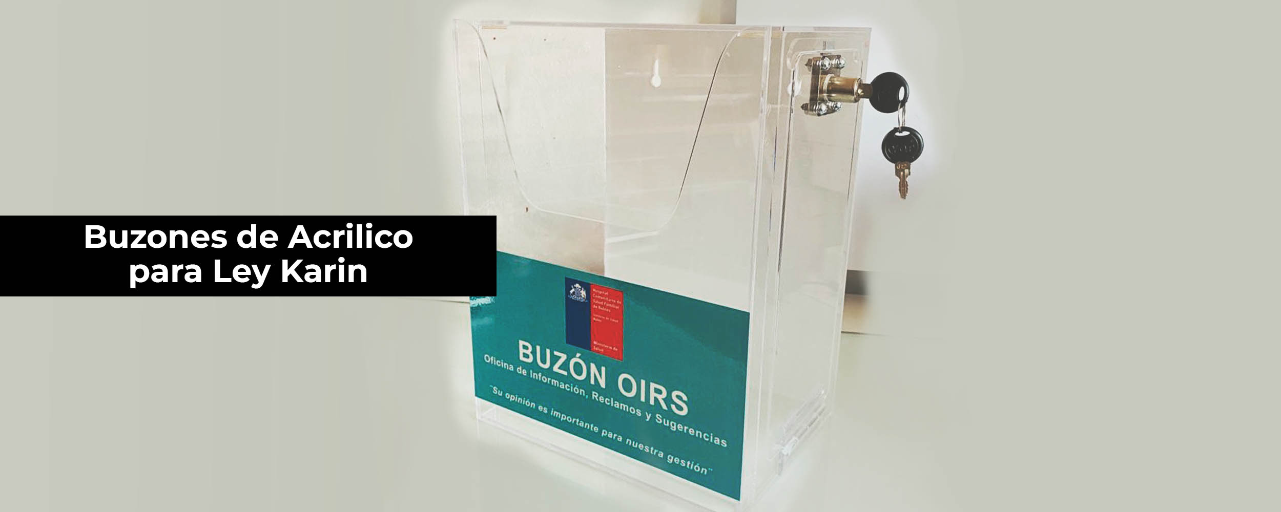 buzon acrilico ley karin
